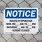 Signmission Hours Of Operation Mon - Fri _ Am - _, 10 in W x Rectangle, Plastic OS-2PACK-NS-P-710-L-13541 - alternate 4